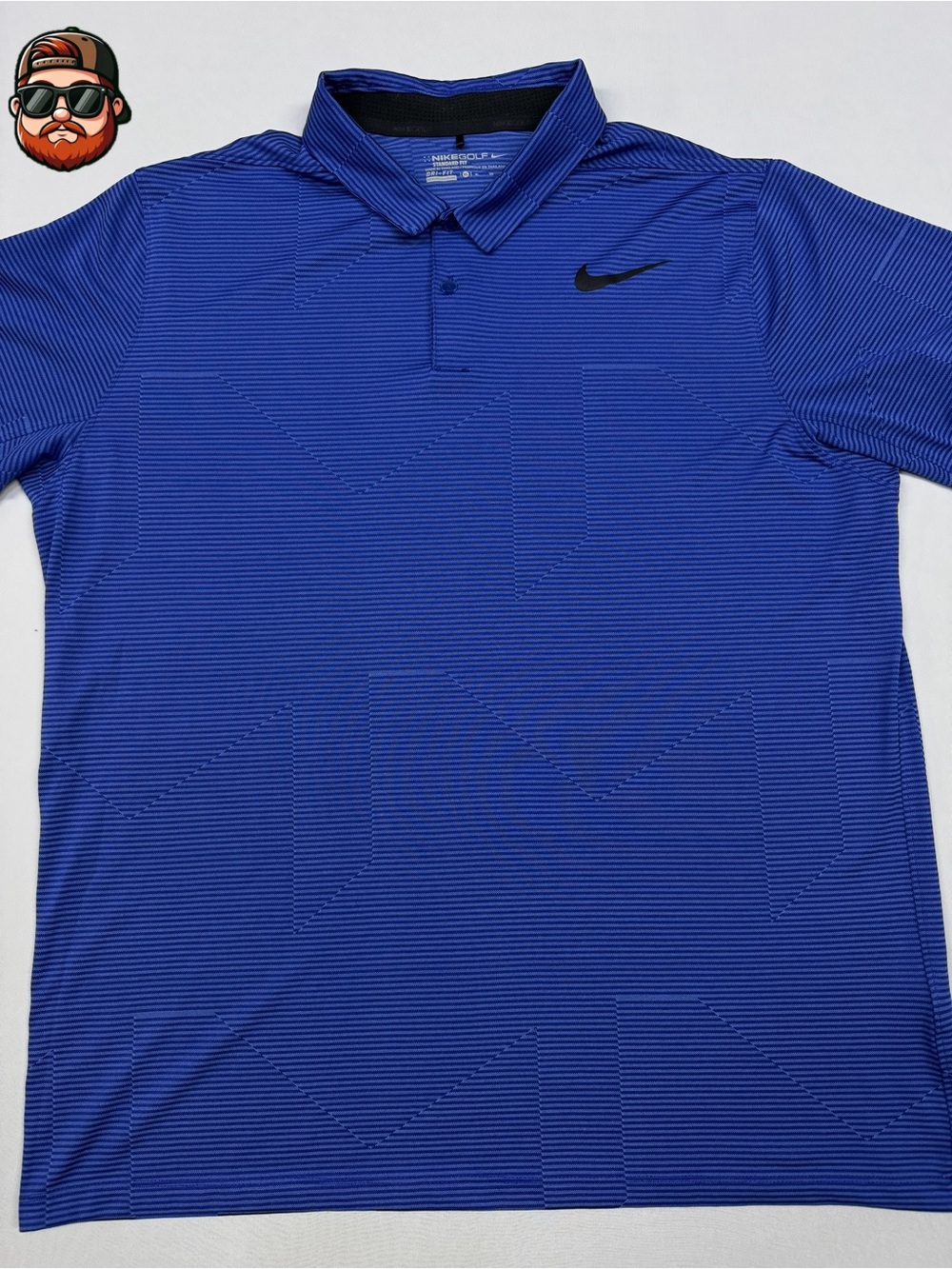 Nike Men's Dri-Fit Golf Polo Shirt Blue/Black Stripe, XL